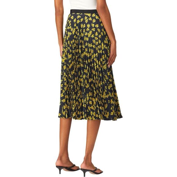 Derek Lam Collective Navy Floral Pleated Skirt - Size 2 (Italian 38) - Picture 5 of 9